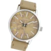 Oozoo Unisex Armbanduhr Timepieces Analog Leder beige UOC10000