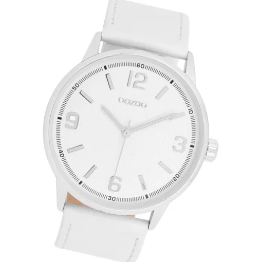 Oozoo Unisex Armbanduhr Timepieces Analog Lederband weiß UOC11500