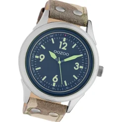 Oozoo Unisex Armbanduhr Timepieces Analog Leder camouflage braun UOC10353