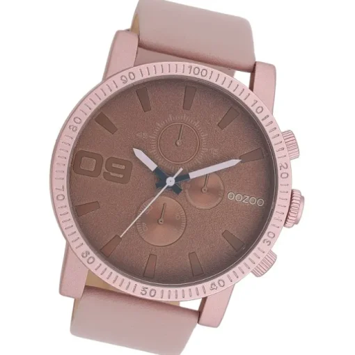 Oozoo Unisex Armbanduhr Timepieces Analog Leder taupe braun UOC11218