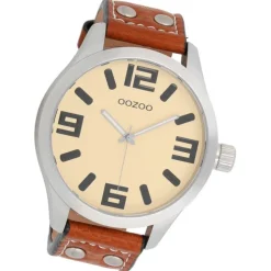Oozoo Unisex Armbanduhr Timepieces Analog Leder braun UOC1002A