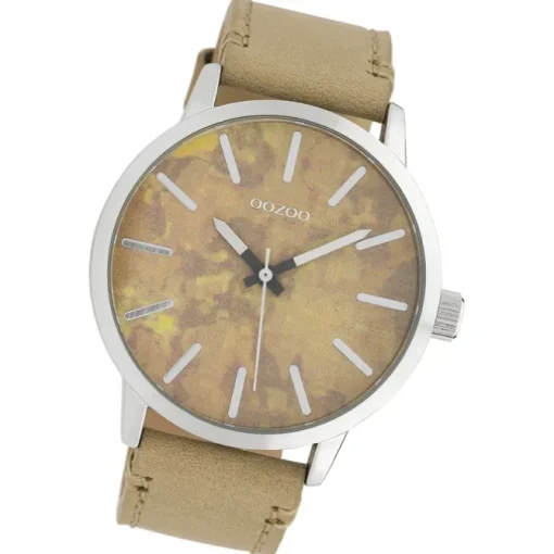 Oozoo Unisex Armbanduhr Timepieces Analog Leder beige UOC10000
