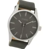 Oozoo Unisex Armbanduhr Timepieces Analog Leder dunkelgrau UOC9628A