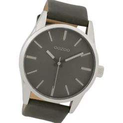 Oozoo Unisex Armbanduhr Timepieces Analog Leder dunkelgrau UOC9628A