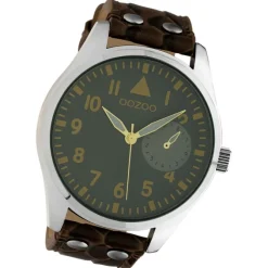 Oozoo Unisex Armbanduhr Timepieces Analog Leder dunkelbraun UOC10327