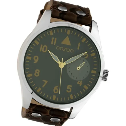 Oozoo Unisex Armbanduhr Timepieces Analog Leder dunkelbraun UOC10327