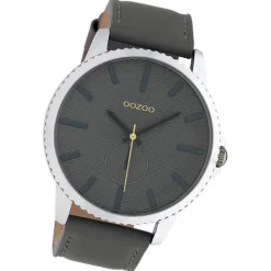 Oozoo Unisex Armbanduhr Timepieces Analog Leder grau UOC10330