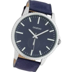 Oozoo Unisex Armbanduhr Timepieces Analog Leder blau UOC10332