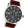 Oozoo Unisex Armbanduhr Timepieces Analog Leder dunkelbraun UOC10348