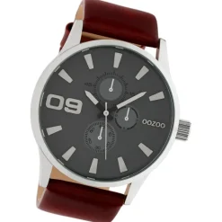 Oozoo Unisex Armbanduhr Timepieces Analog Leder dunkelbraun UOC10348
