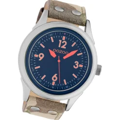 Oozoo Unisex Armbanduhr Timepieces Analog Leder camouflage braun UOC10354