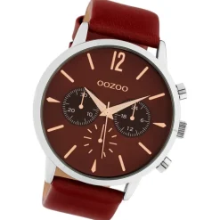 Oozoo Unisex Armbanduhr Timepieces Analog Leder rot UOC10356
