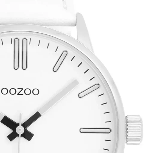 Oozoo Unisex Armbanduhr Timepieces Analog Lederband weiß UOC11512
