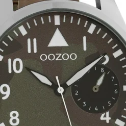 Oozoo Unisex Armbanduhr Timepieces Analog Leder camouflage grün UOC10326