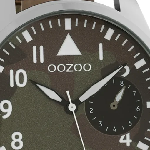 Oozoo Unisex Armbanduhr Timepieces Analog Leder camouflage grün UOC10326