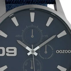 Oozoo Unisex Armbanduhr Timepieces Analog Leder dunkelblau UOC10345