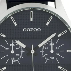 Oozoo Unisex Armbanduhr Timepieces Analog Leder dunkelblau UOC10536