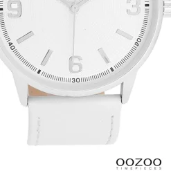 Oozoo Unisex Armbanduhr Timepieces Analog Lederband weiß UOC11500