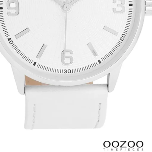 Oozoo Unisex Armbanduhr Timepieces Analog Lederband weiß UOC11500