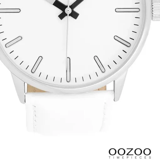 Oozoo Unisex Armbanduhr Timepieces Analog Lederband weiß UOC11512