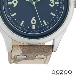 Oozoo Unisex Armbanduhr Timepieces Analog Leder camouflage braun UOC10353