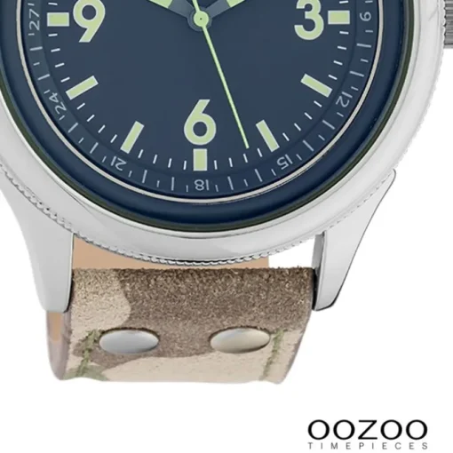 Oozoo Unisex Armbanduhr Timepieces Analog Leder camouflage braun UOC10353