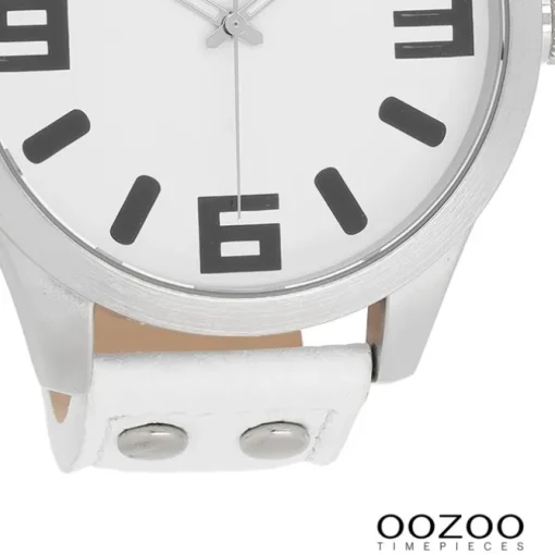 Oozoo Unisex Armbanduhr Timepieces Analog Leder weiß UOC1000A