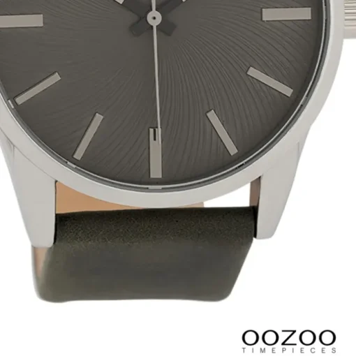 Oozoo Unisex Armbanduhr Timepieces Analog Leder dunkelgrau UOC9628A