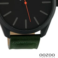 Oozoo Unisex Armbanduhr Timepieces Analog Leder dunkelgrün UOC10322
