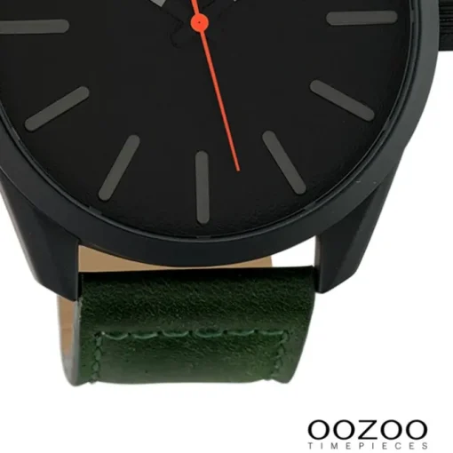 Oozoo Unisex Armbanduhr Timepieces Analog Leder dunkelgrün UOC10322