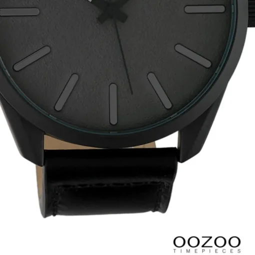 Oozoo Unisex Armbanduhr Timepieces Analog Leder schwarz UOC10324
