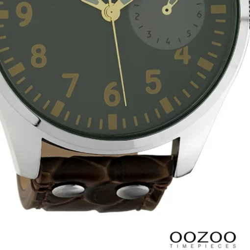 Oozoo Unisex Armbanduhr Timepieces Analog Leder dunkelbraun UOC10327
