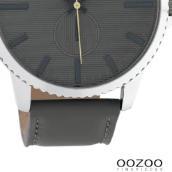 Oozoo Unisex Armbanduhr Timepieces Analog Leder grau UOC10330