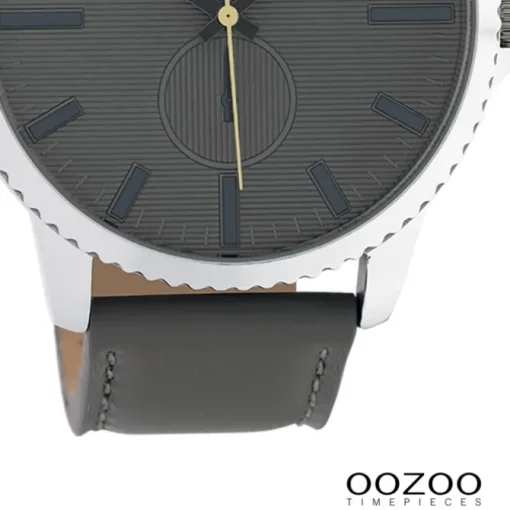Oozoo Unisex Armbanduhr Timepieces Analog Leder grau UOC10330