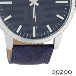 Oozoo Unisex Armbanduhr Timepieces Analog Leder blau UOC10332