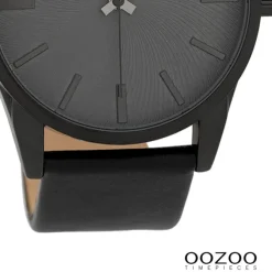Oozoo Unisex Armbanduhr Timepieces Analog Leder schwarz UOC9629A