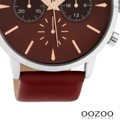 Oozoo Unisex Armbanduhr Timepieces Analog Leder rot UOC10356