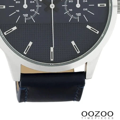 Oozoo Unisex Armbanduhr Timepieces Analog Leder dunkelblau UOC10536