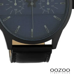 Oozoo Unisex Armbanduhr Timepieces Analog Leder schwarz UOC10539