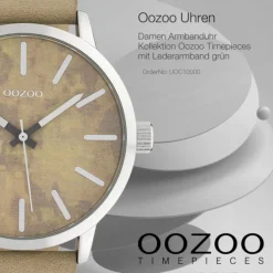 Oozoo Unisex Armbanduhr Timepieces Analog Leder beige UOC10000