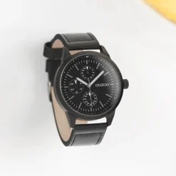 Oozoo Unisex Armbanduhr Timepieces C10909 Analog Leder schwarz UOC10909