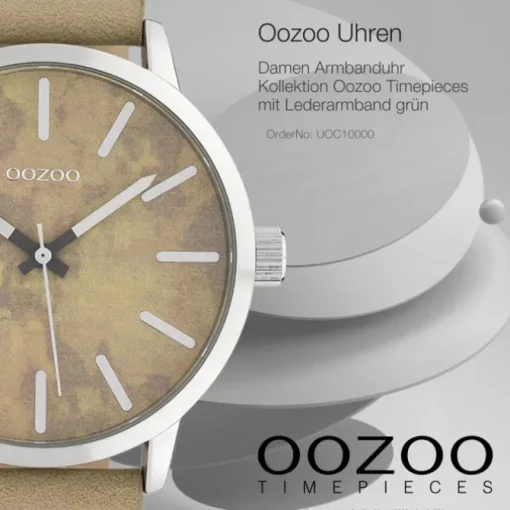 Oozoo Unisex Armbanduhr Timepieces Analog Leder beige UOC10000