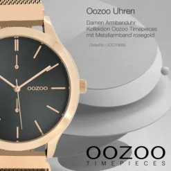 Oozoo Unisex Armbanduhr Timepieces Analog Metall rosegold UOC10688