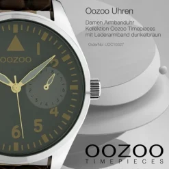 Oozoo Unisex Armbanduhr Timepieces Analog Leder dunkelbraun UOC10327
