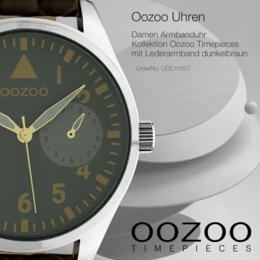 Oozoo Unisex Armbanduhr Timepieces Analog Leder dunkelbraun UOC10327