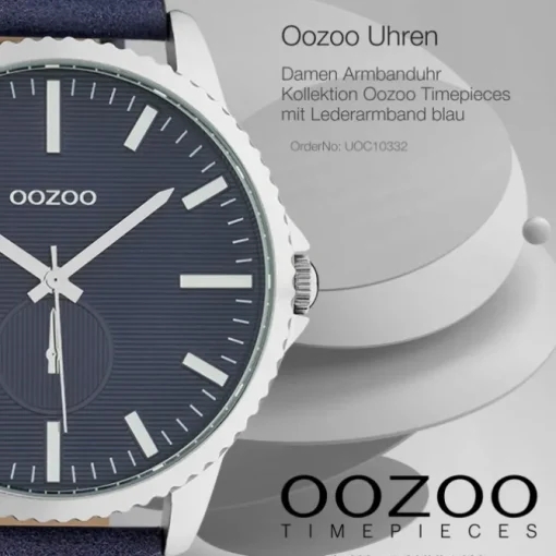 Oozoo Unisex Armbanduhr Timepieces Analog Leder blau UOC10332