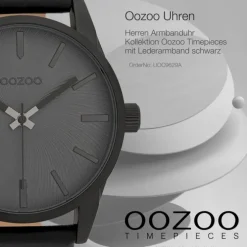 Oozoo Unisex Armbanduhr Timepieces Analog Leder schwarz UOC9629A