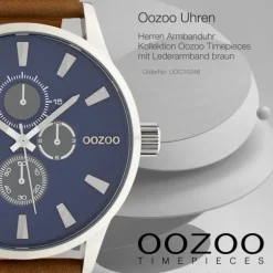 Oozoo Unisex Armbanduhr Timepieces Analog Leder braun UOC10346