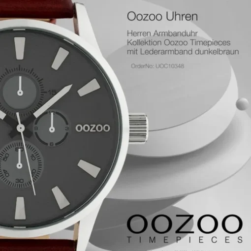 Oozoo Unisex Armbanduhr Timepieces Analog Leder dunkelbraun UOC10348
