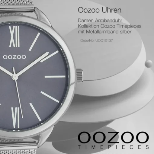 Oozoo Unisex Armbanduhr Timepieces Analog Metall silber UOC10137